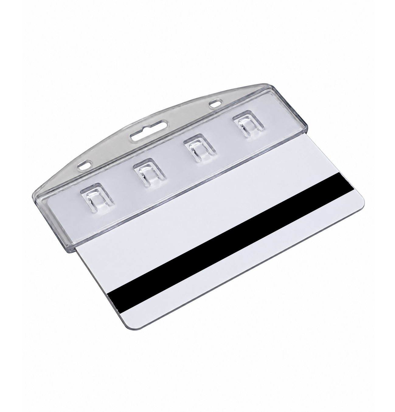 Half swipe card holder with swipe card