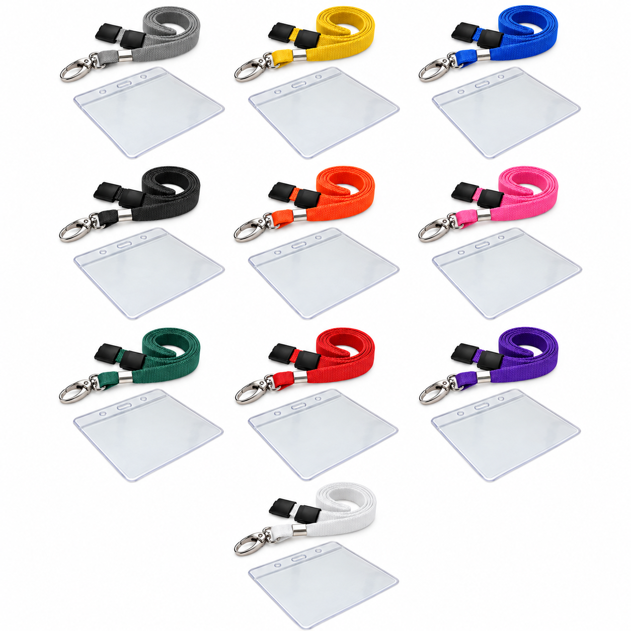 Metal Clip Lanyards With Medium Pocket