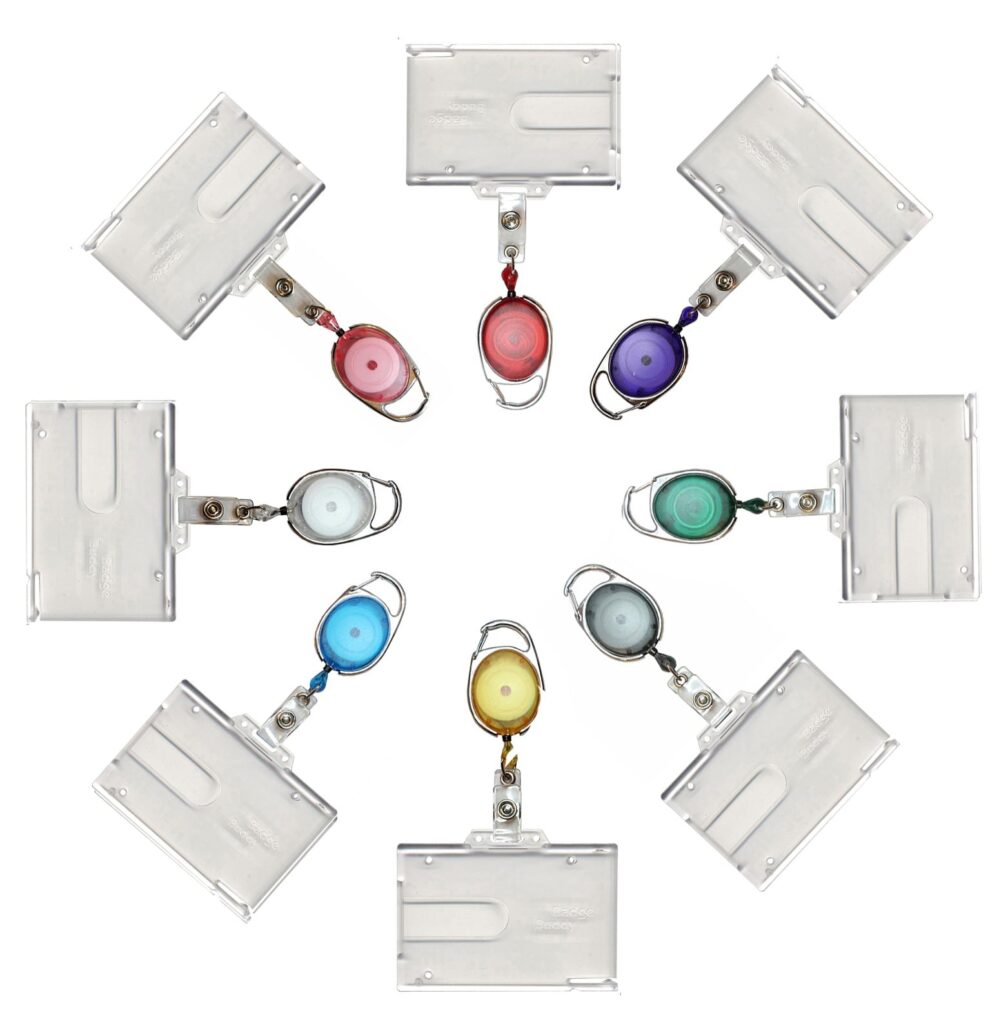 ID Badge Holder Retractable Reel Badge Buddy Holds 12 Cards