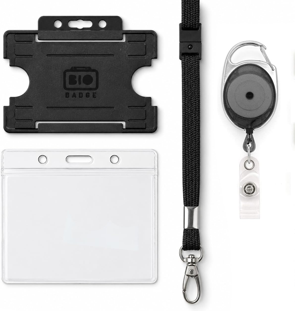 Black 4 piece lanyards with card holder